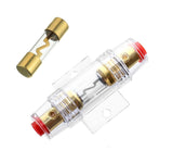 AGU Halter Sicherung vergoldet (30/40/50/60/80A) Glassicherung SG AGU KFZ HiFi