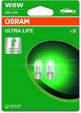 OSRAM Ultra Life T10 W5W W2.1x9.5d 12V 5W (2er Blister) 2825ULT-02B