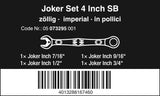 Wera 05073295001 6000 Joker 4 Imperial Set 1, Maul-Ringratschenschlüssel-Satz, zöllig, 4-teilig