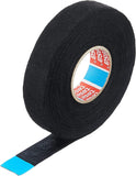 tesa Gewebeband PET-Vlies 51608 Isolierband für Kabelbäume Baumwolle Klebeband (50mm x 25m), Schwarz
