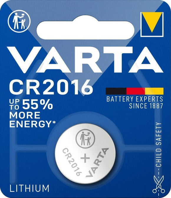 VARTA CR2016 2016 Alkaline Knopfzelle Batterie 1er Pack Knopfzellen in Original Blisterverpackung