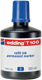 edding T100 Permanentmarker Nachfülltinte - Tusche für edding Permanent Marker (auch edding EcoLine) Farbe wählbar schwarz blau rot grün