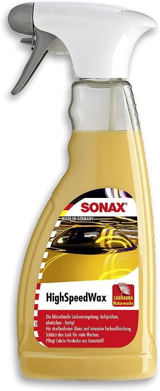 SONAX HighSpeedWax (500 ml) blitzschnelle, hochwirksame Reinigungs- und Konservierungsemulsion für jeden Lacktyp