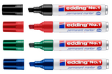 edding No. 1 Permanentmarker Keilspitz 1-5mm Farbe wählbar schwarz blau rot grün