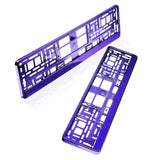 2 Kennzeichenhalter | violett chrom | Kfz Kennzeichenhalterung für PKW - EUR 8,00 / Einheit