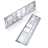 2 Kennzeichenhalter | silber chrom | Kfz Kennzeichenhalterung für PKW - EUR 8,00 / Einheit