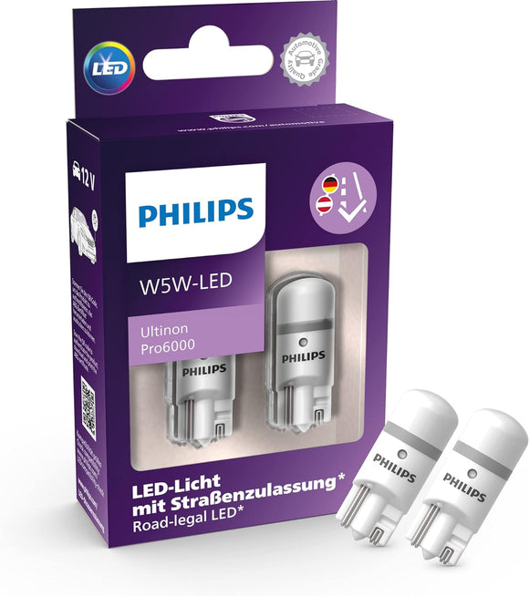 Philips Ultinon Pro6000 W5W T10 LED-Fahrzeugbeleuchtung mit Straßenzul –  Kummert Business eCommerce