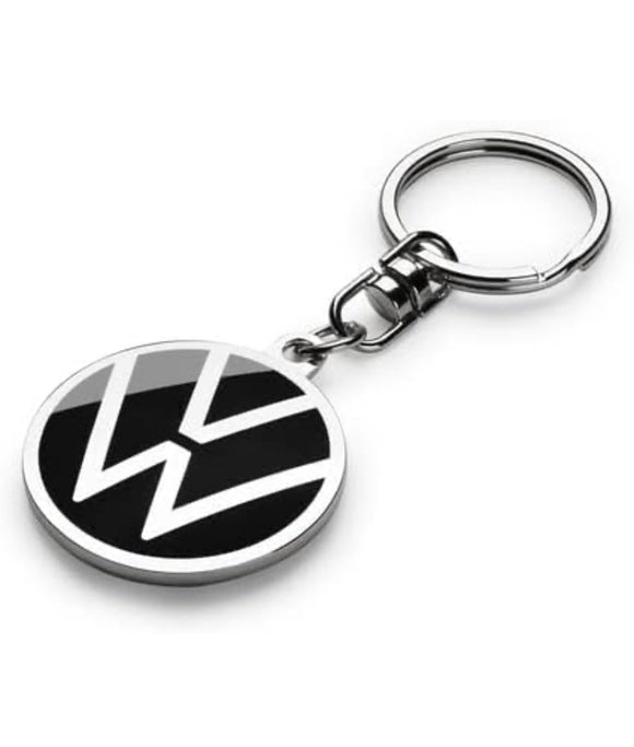 Volkswagen 000087010BQ Schlüsselanhänger mit dem neuem VW Logo, schwarz, Durchmesser 37mm