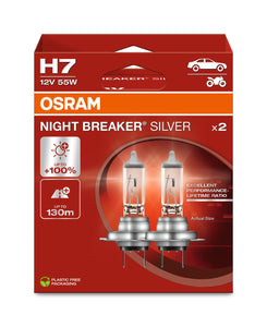 OSRAM H7 12V 55W PX26d NIGHT BREAKER® SILVER +100% 2 St.