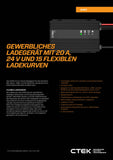 CTEK I2420 20-274 | 24V | Gewerbliches Ladegerät mit 20 A, 24 V und 15 flexiblen Ladekurven
