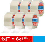 6 Rollen tesa Packband 64014 Klebeband Paketband transparent klar 50mm x 66 m