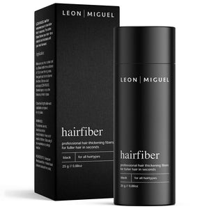 LEON MIGUEL Hair Fiber Haarverdichtung - Streuhaar/Schütthaar 25g schwarz black