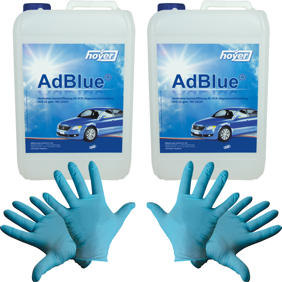 2x 10 Liter Hoyer AdBlue Kanister DEF Harnstofflösung+Ausgießer BMW VW AUDI PKW
