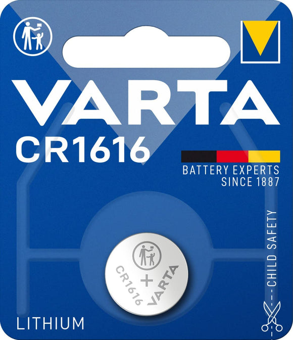 VARTA CR1616 3V Alkaline Knopfzelle Batterie 1er Pack Knopfzellen in Original Blisterverpackung
