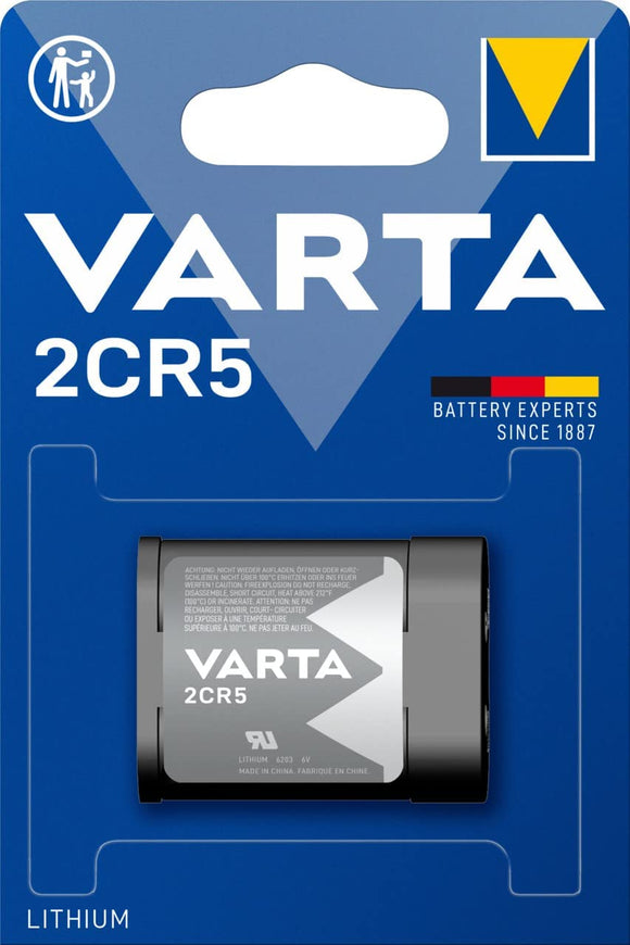 VARTA 2CR5 6V Alkaline Knopfzelle Batterie 1er Pack Knopfzellen in Original Blisterverpackung
