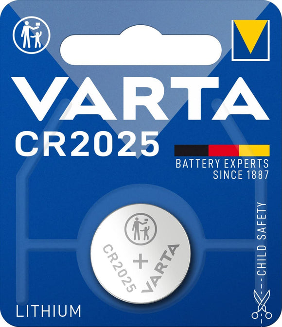 VARTA CR2025 2025 Alkaline Knopfzelle Batterie 1er Pack Knopfzellen in Original Blisterverpackung