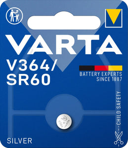 VARTA V364 / SR60 1,55V Alkaline Knopfzelle Batterie 1er Pack Knopfzellen in Original Blisterverpackung