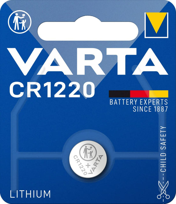 VARTA CR1220 3V Alkaline Knopfzelle Batterie 1er Pack Knopfzellen in Original Blisterverpackung