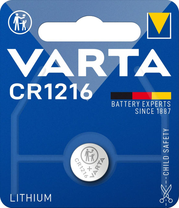 VARTA CR1216 3V Alkaline Knopfzelle Batterie 1er Pack Knopfzellen in Original Blisterverpackung