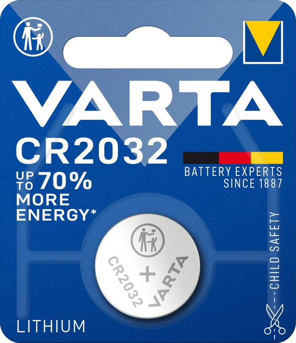 VARTA CR2032 2032 Alkaline Knopfzelle Batterie 1er Pack Knopfzellen in Original Blisterverpackung