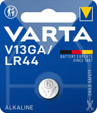 VARTA V13GA LR44 Alkaline Knopfzelle Batterie 1er Pack Knopfzellen in Original Blisterverpackung