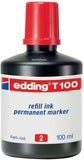 edding T100 Permanentmarker Nachfülltinte - Tusche für edding Permanent Marker (auch edding EcoLine) Farbe wählbar schwarz blau rot grün