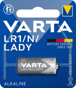 VARTA LR1/N/Lady 1,5V Alkaline Knopfzelle Batterie 1er Pack Knopfzellen in Original Blisterverpackung