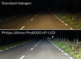 Philips Ultinon Pro6000 H7 LED Scheinwerferlampe mit Straßenzulassung, +230% helleres Licht