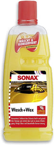 SONAX Wasch & Wax (1000 ml) gründliche Schmutzentfernung und dauerhafter Schutzfilm aus natürlichem Carnauba-Wachs