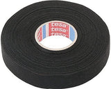 tesa Gewebeband PET-Vlies 51608 Isolierband für Kabelbäume Baumwolle Klebeband (19mm x 15m), Schwarz