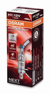 OSRAM NIGHT BREAKER LASER +150% NEXT GENERATION H1 H3 H4 H7 HB3 HB4 H8 & H11