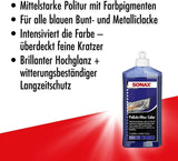 SONAX Polish Wax Color Autopolitur poliert konserviert Farpolitur blau