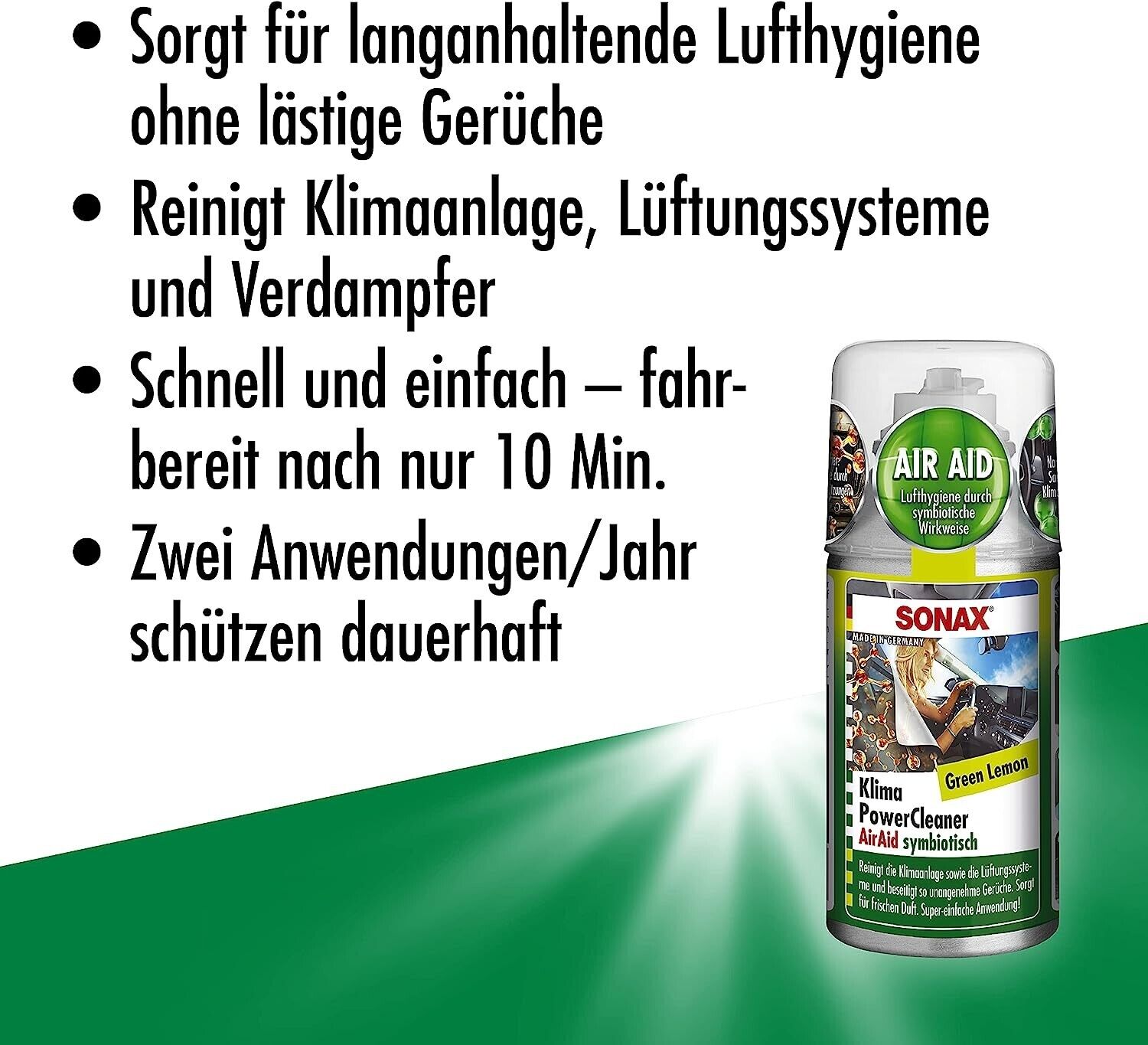 SONAX KlimaPowerCleaner Green Lemon 100ml 03234000 – Kummert Business  eCommerce
