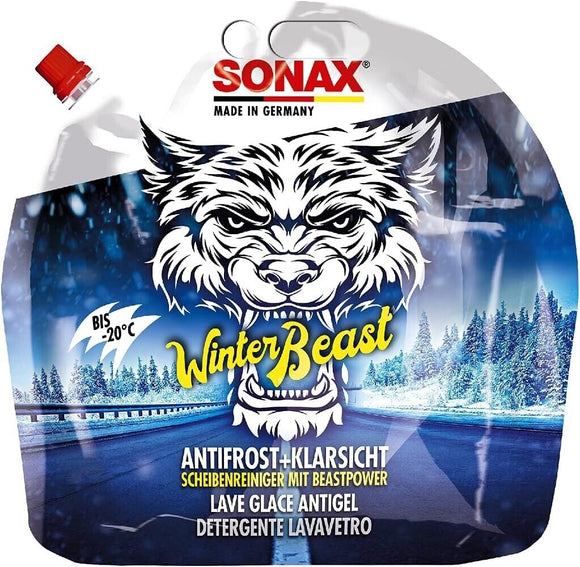 SONAX 01354410 Winterbeast Antifrost + KlarSicht bis -20°C 3L Frostschutzmittel