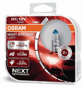 OSRAM NIGHT BREAKER LASER +150% NEXT GENERATION H1 H3 H4 H7 HB3