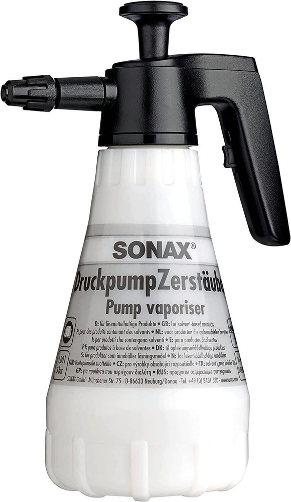 SONAX Druckpumpzerstäuber lösemittelbeständig Pumpsprüher Drucksprüher 1L