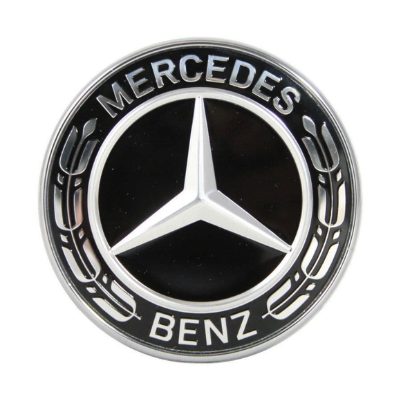 Original Mercedes-Benz Emblem Schwarz mit Stern Motorhaube Emblem Haubenemblem